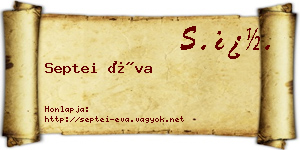 Septei Éva névjegykártya